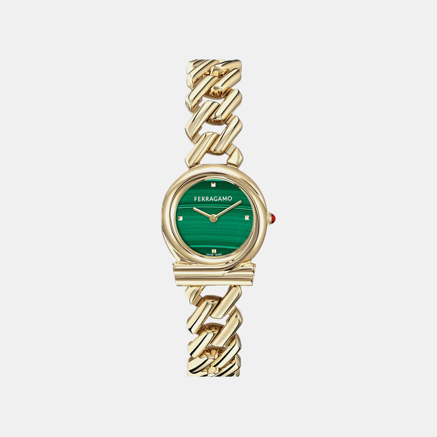 Women Quartz Green Dial Analog Stainless Steel Watch SFT200125