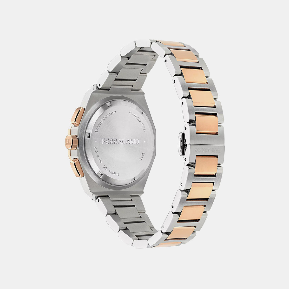 Men Quartz Brown Dial Chronograph Stainless Steel Watch SFT600425