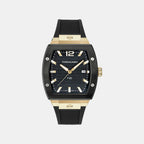 F-80 Men Quartz Black Dial Analog Leather Watch SFT800325