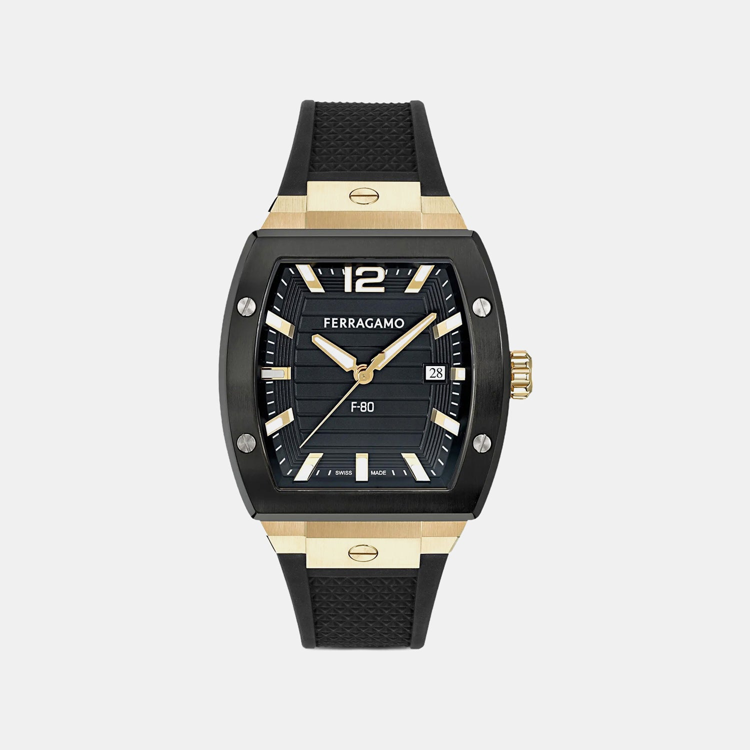 F-80 Men Quartz Black Dial Analog Leather Watch SFT800325