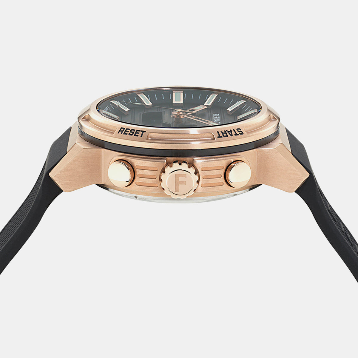 Men Quartz Black Dial Digital PU Watch SFT900325