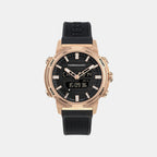 Men Quartz Black Dial Analog Silicone Watch SFT900325