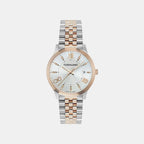 Men Quartz White & Silver Dial Analog Stainless Steel Watch SFTB00224