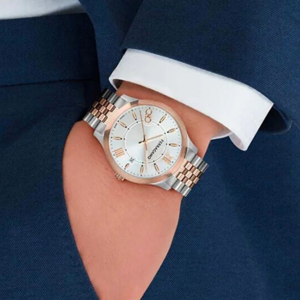 Men Quartz Multicolour Dial Analog Stainless Steel Watch SFTB00224