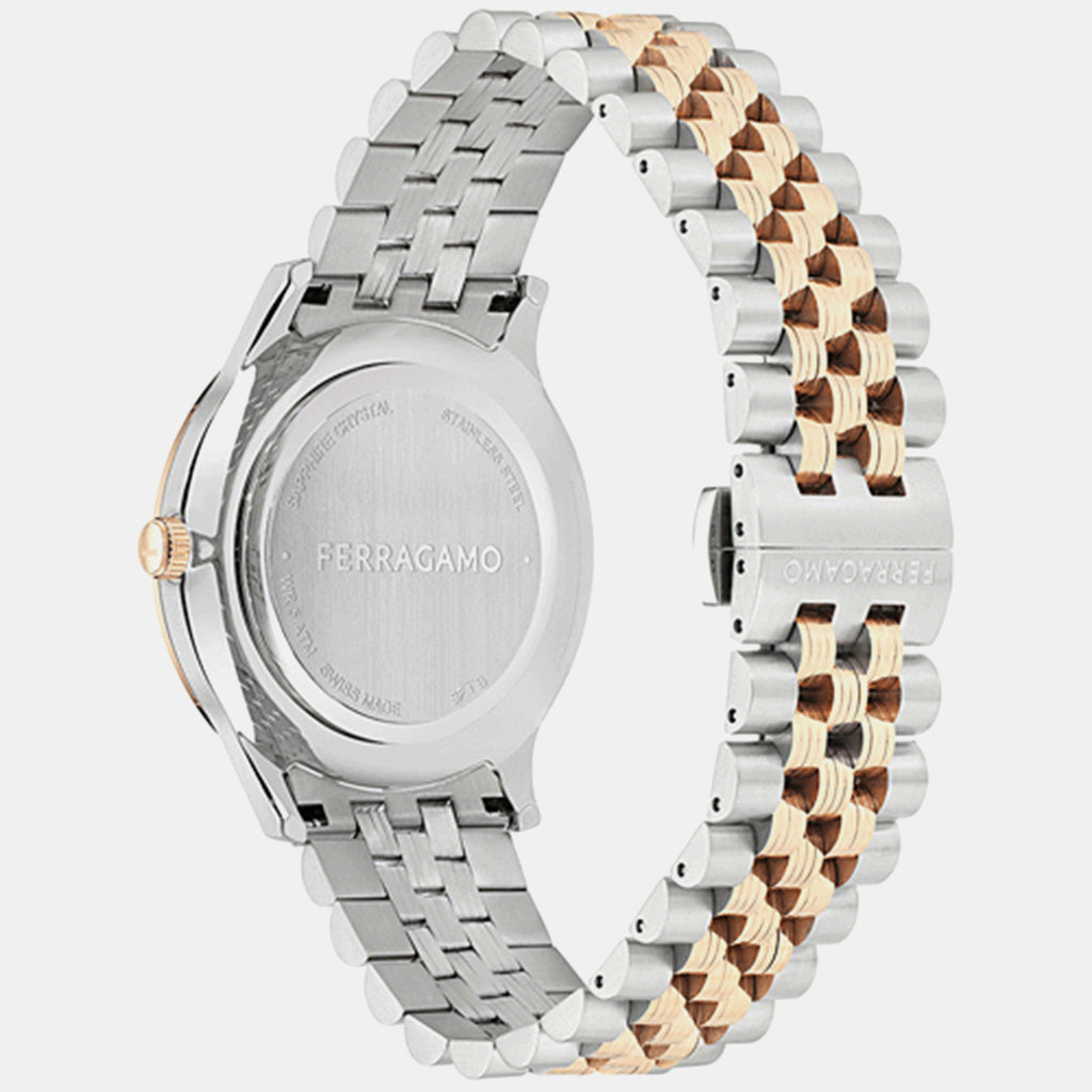 Tb-Ferragamo Duo 40Mm-Fw Men Quartz Brown Dial Analog Stainless Steel Watch SFTB00324