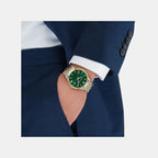 Men Quartz Green Dial Analog Stainless Steel Watch SFTB00424