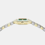 Women Quartz Green Dial Analog Stainless Steel Watch SFTI00825