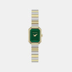 Women Quartz Green Dial Analog Stainless Steel Watch SFTI00825