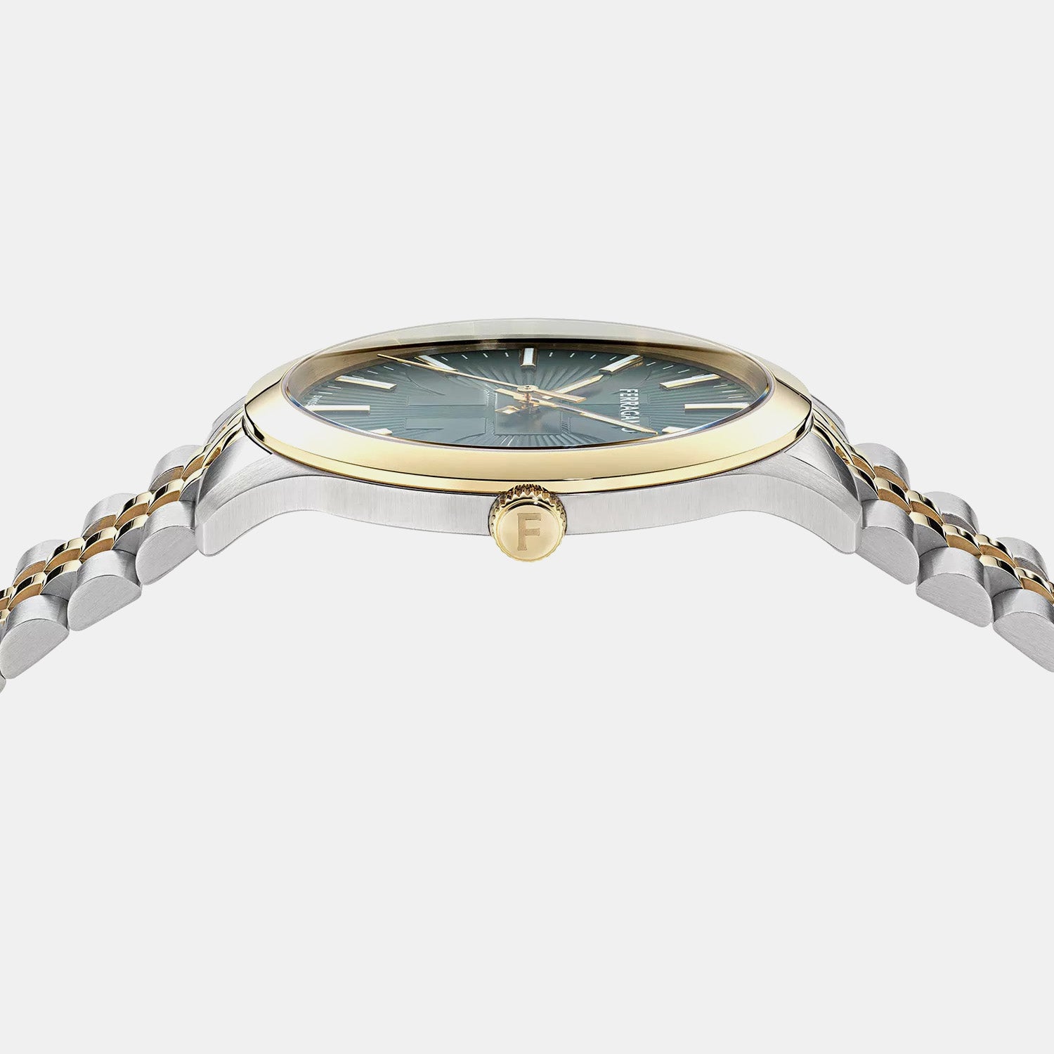 Men Quartz Green Dial Analog Stainless Steel Watch SFTV00225