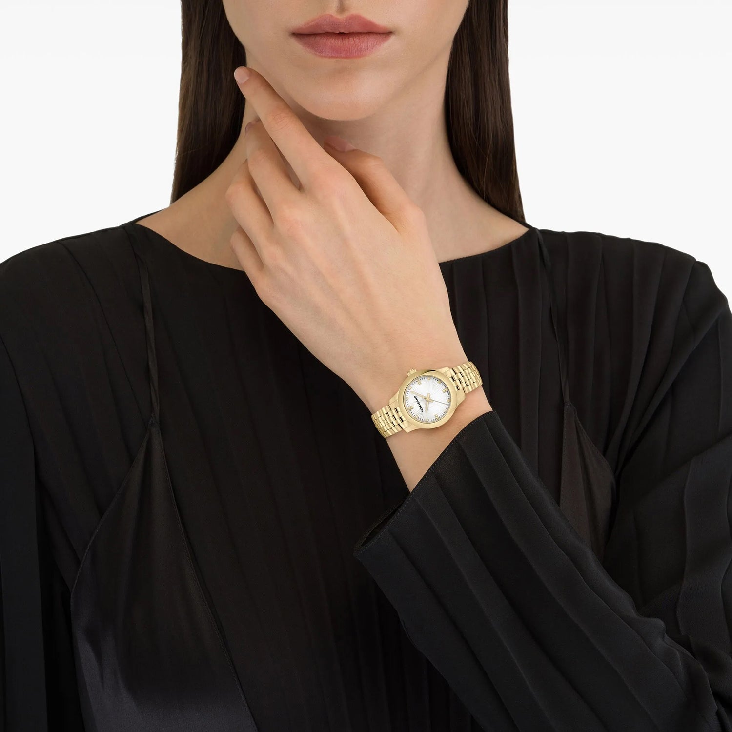 Pair Duo Women Quartz White Dial Analog Stainless Steel Watch SFTY00425
