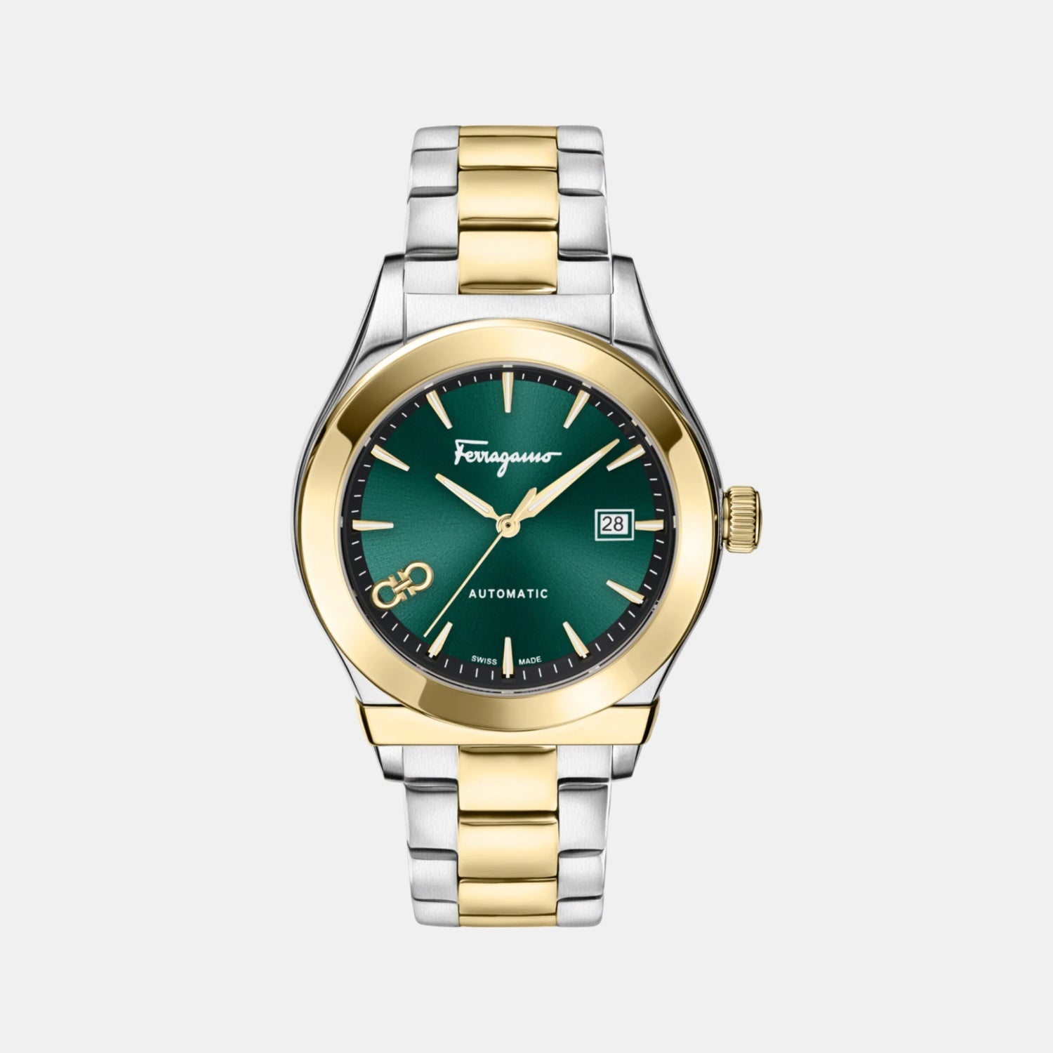 Men Automatic Green Dial Analog Stainless Steel Watch SFU800324
