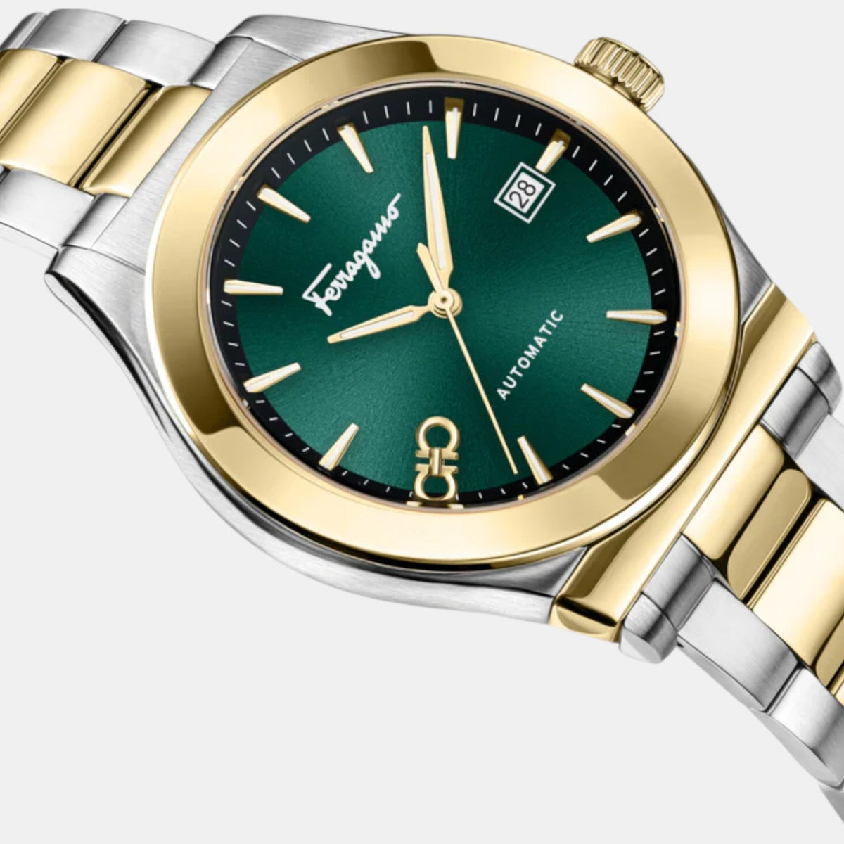 Men Automatic Green Dial Analog Stainless Steel Watch SFU800324