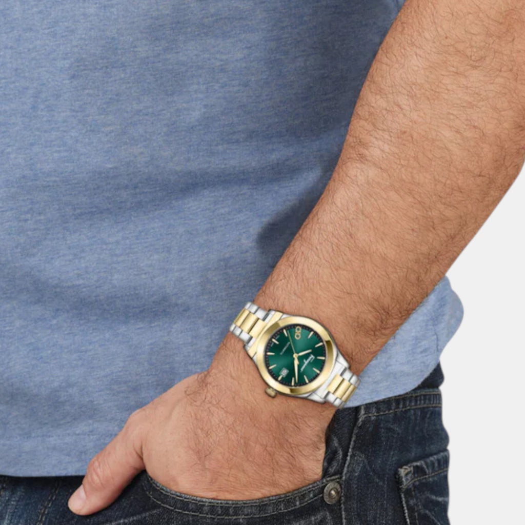Men Automatic Green Dial Analog Stainless Steel Watch SFU800324
