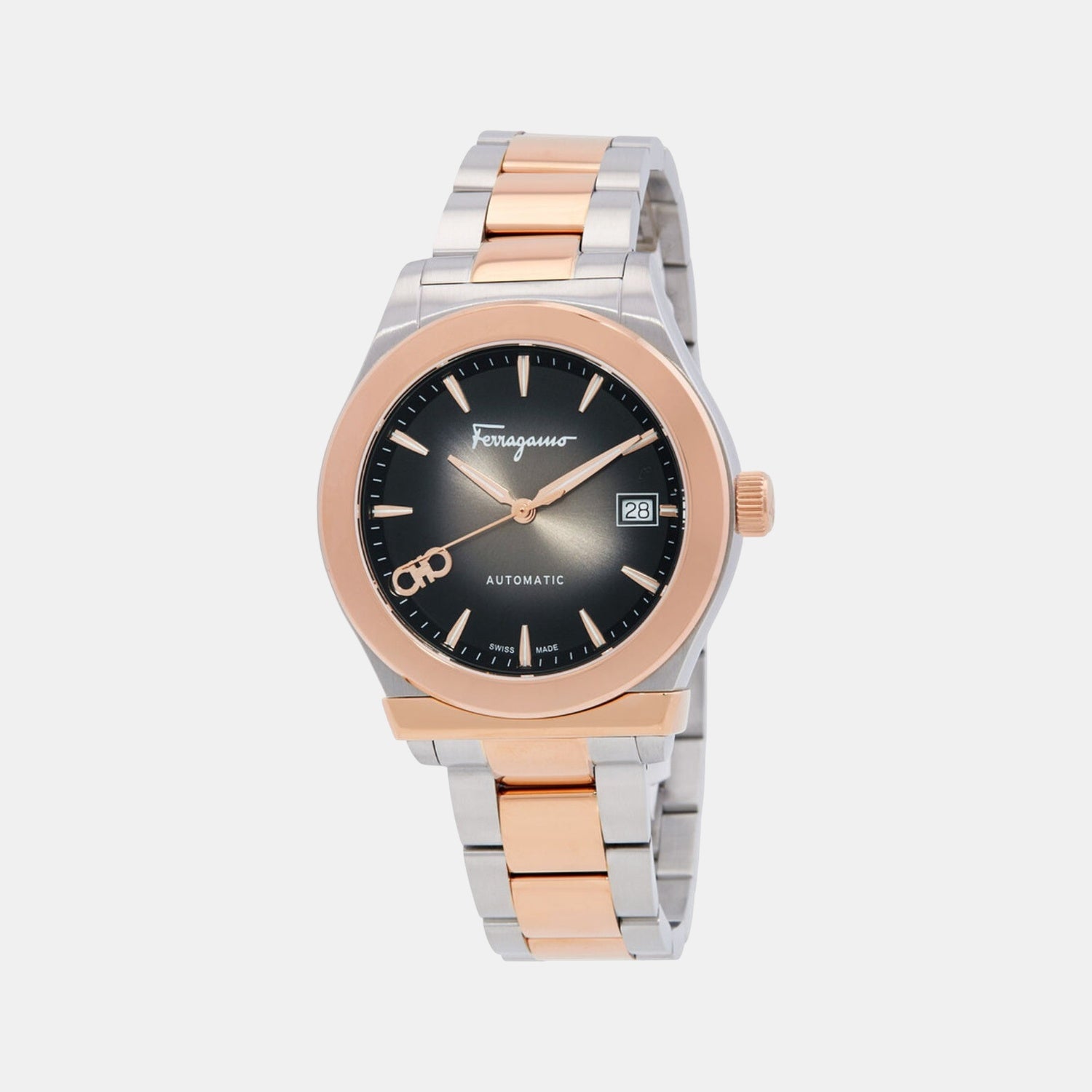 Men Automatic Black Dial Analog Stainless Steel Watch SFU800424