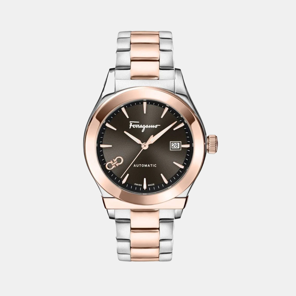 Men Automatic Black Dial Analog Stainless Steel Watch SFU800424