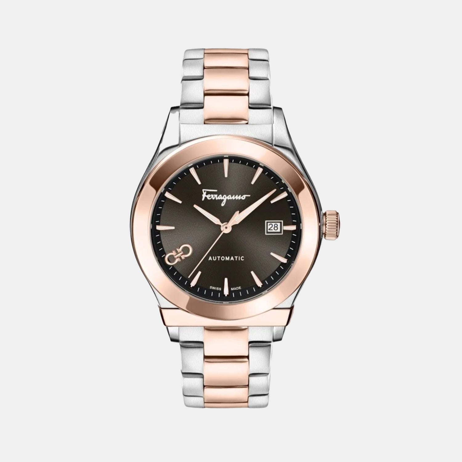 Men Automatic Black Dial Analog Stainless Steel Watch SFU800424
