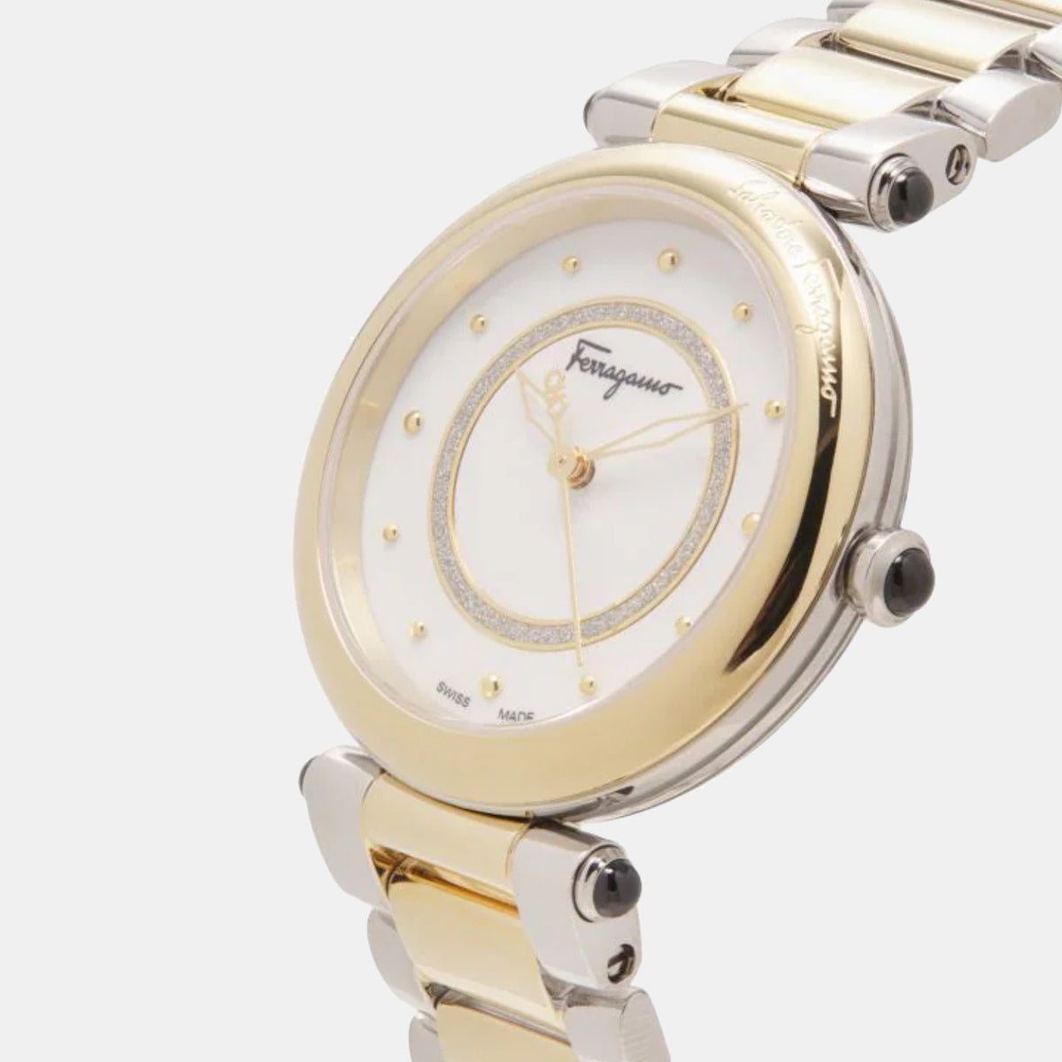 Women Quartz White Dial Analog Stainless Steel Watch SFUQ00624