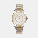 Women Quartz White Dial Analog Stainless Steel Watch SFUQ00624