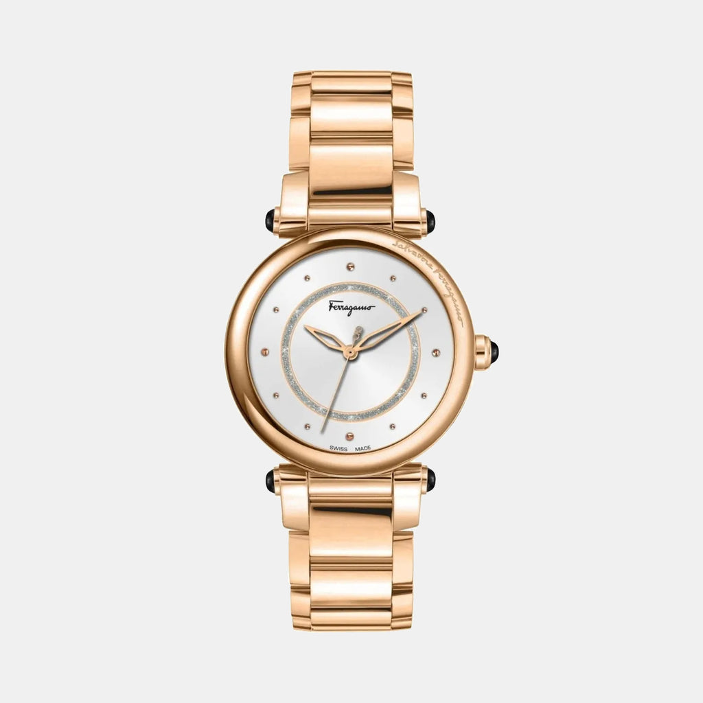 Women Quartz White Dial Analog Stainless Steel Watch SFUQ00824