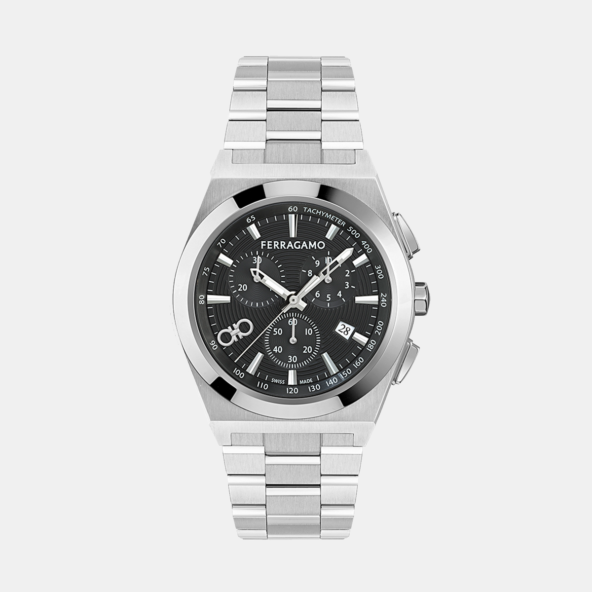Ferragamo Round Black Chronograph watch