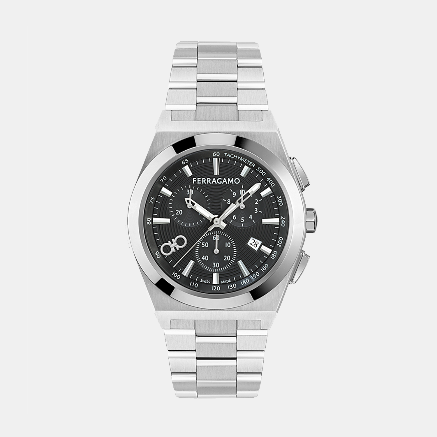 Ferragamo Round Black Chronograph watch