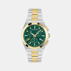 Men Quartz Green Dial Chronograph Stainless Steel Watch SFVA00424