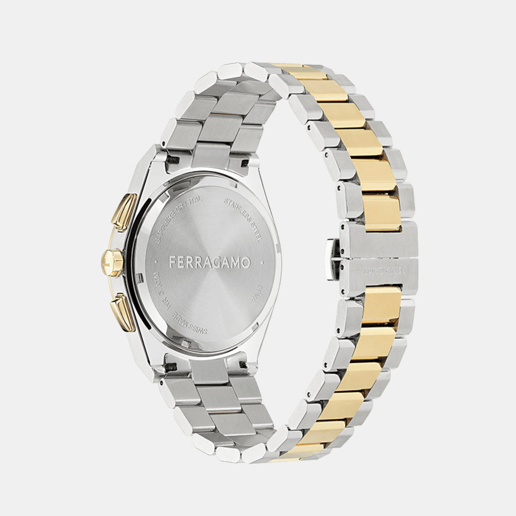 Men Quartz Green Dial Chronograph Stainless Steel Watch SFVA00424