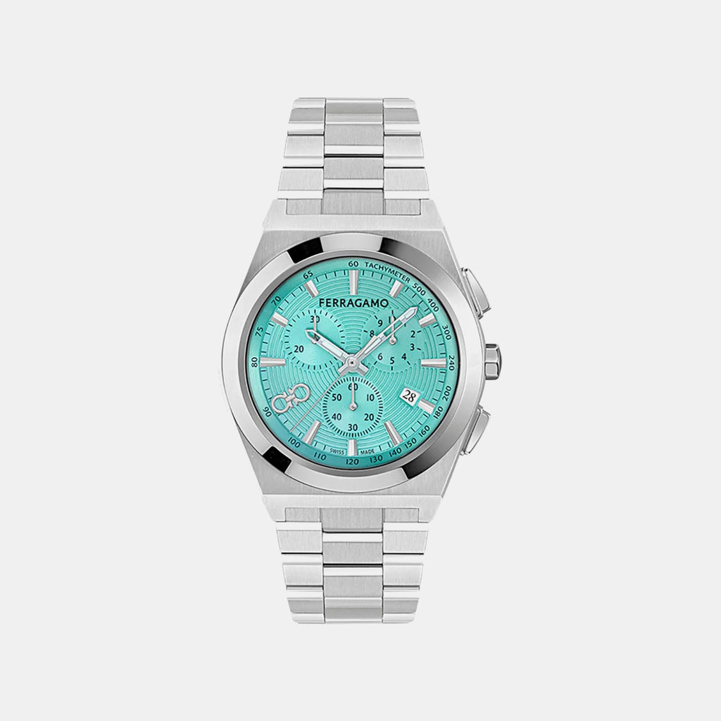 Men Quartz Blue Dial Chronograph Stainless Steel Watch SFVA00624