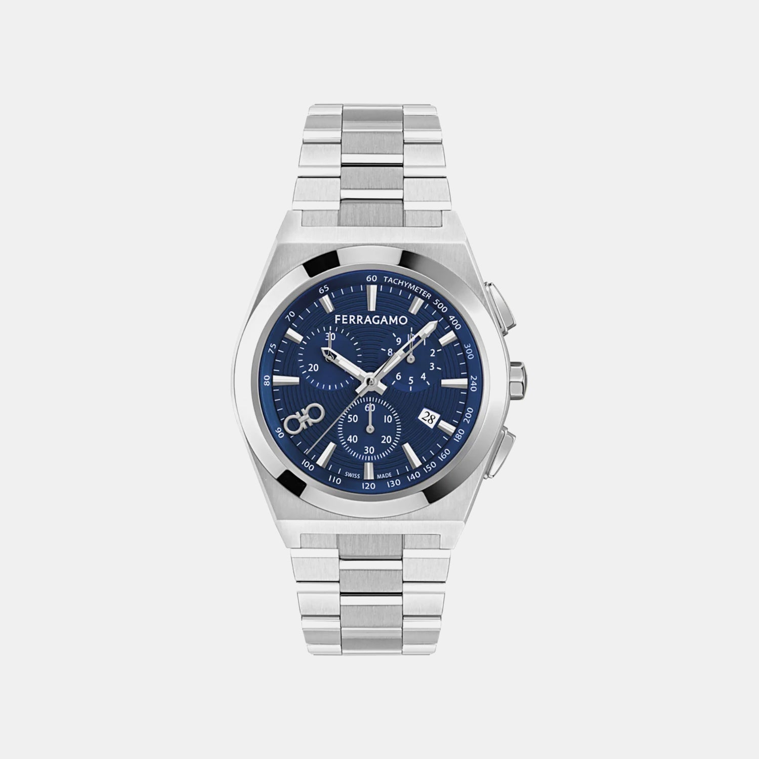 Men Quartz Blue Dial Chronograph Stainless Steel Watch SFVA00725