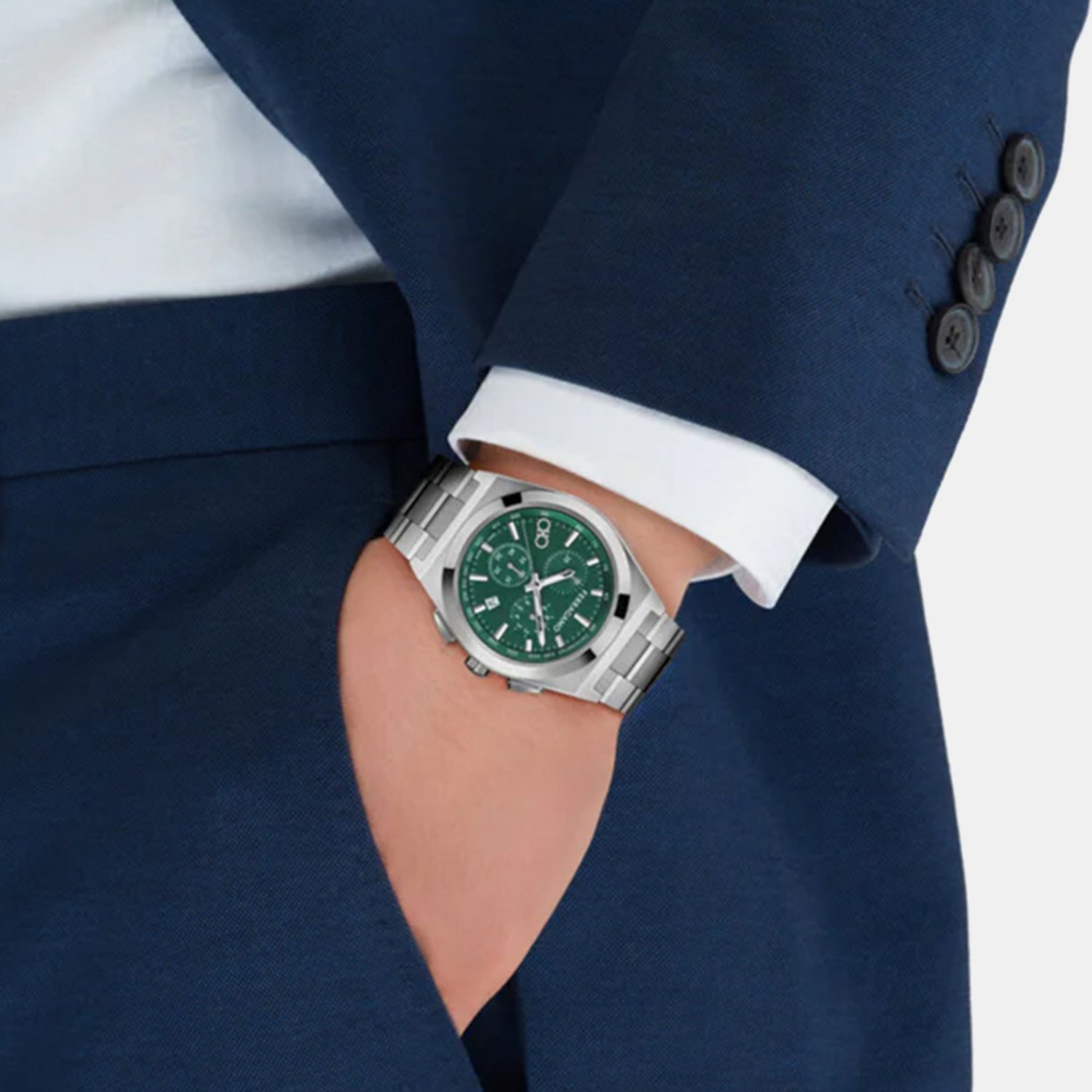 Va-vega Men Quartz Green Dial Chronograph Stainless Steel Watch SFVA00825