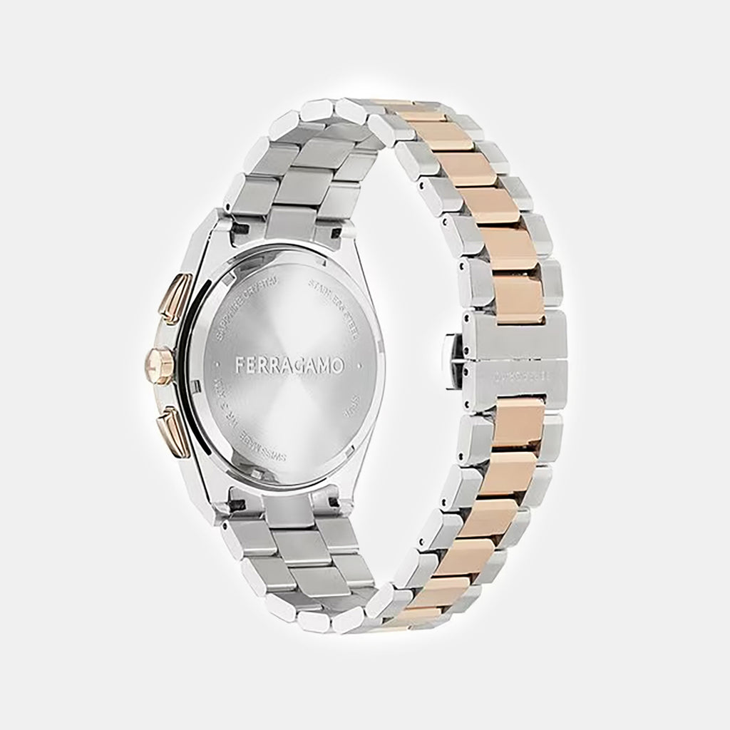 Vega Men Quartz Silver Dial Chronograph Stainless Steel Watch SFVA00925