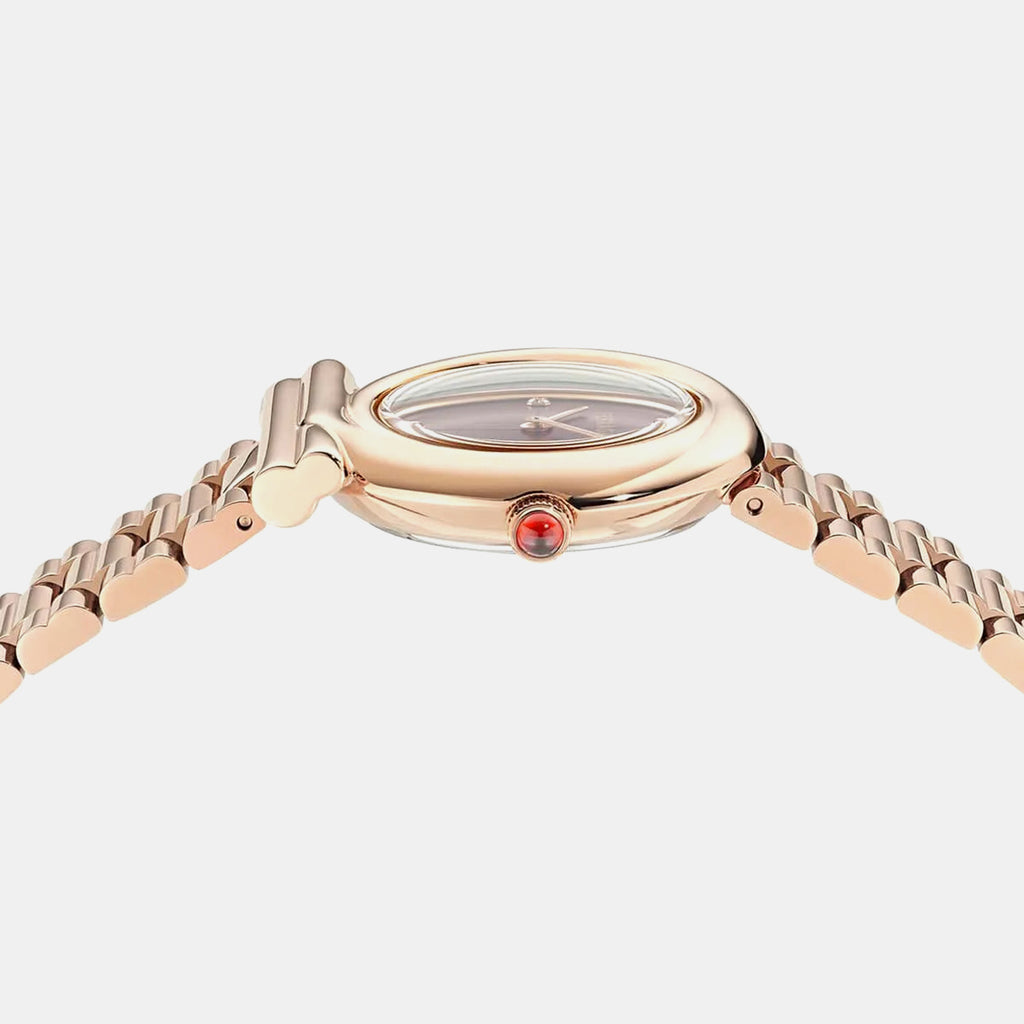 Women Quartz Burgundy Dial Analog Stainless Steel Watch SFVB01325