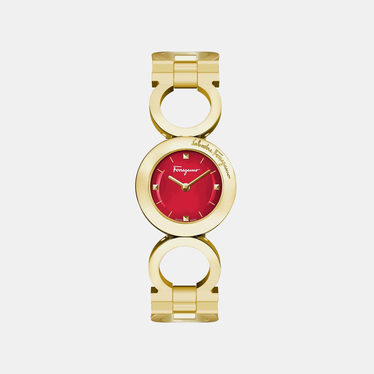 Women Quartz Red Dial Analog Stainless Steel Watch SFYA00621