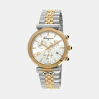 Unisex Quartz White Dial Chronograph Stainless Steel Watch SFYB02324