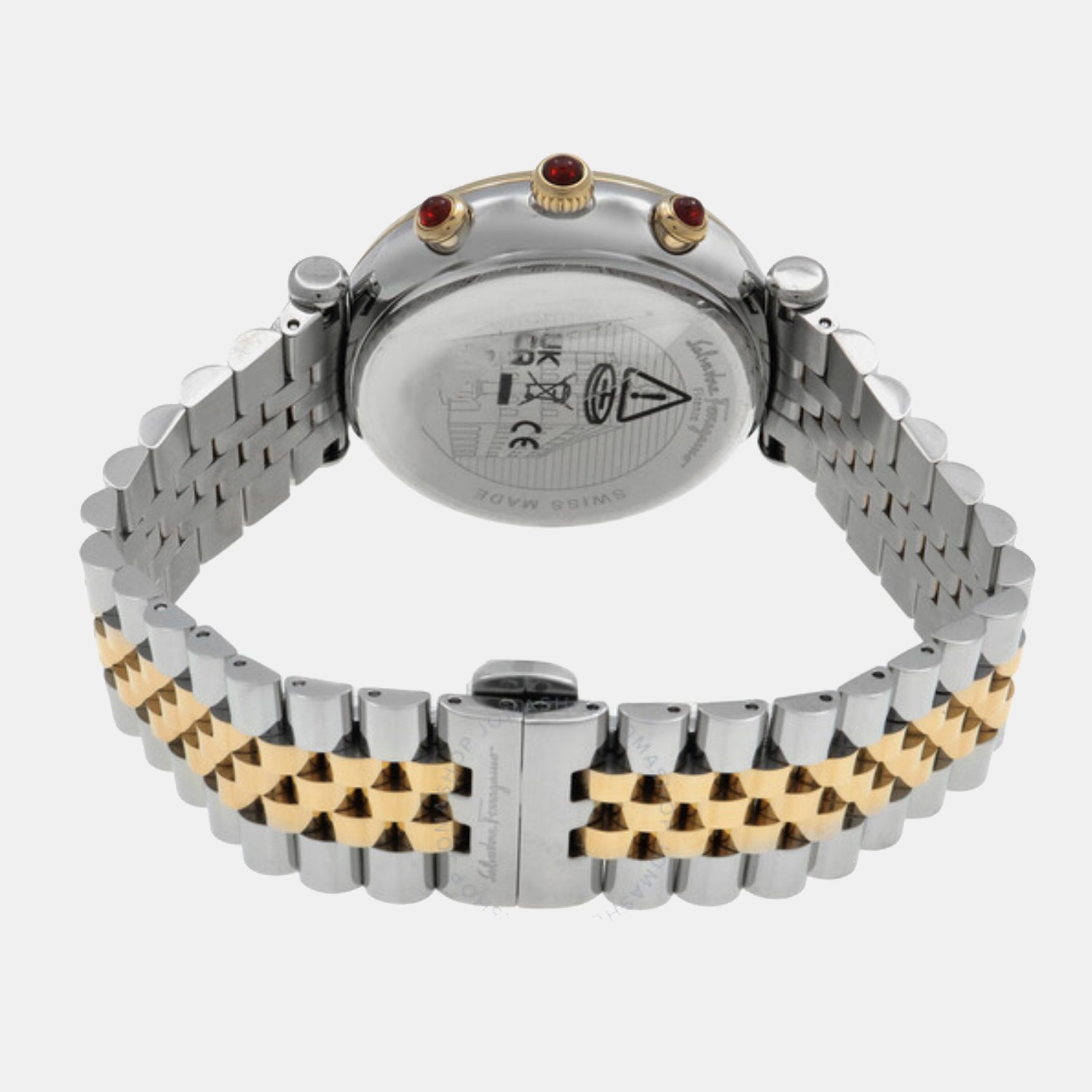 Unisex Quartz White Dial Chronograph Stainless Steel Watch SFYB02324