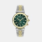 Unisex Quartz Green Dial Chronograph Stainless Steel Watch SFYB02424