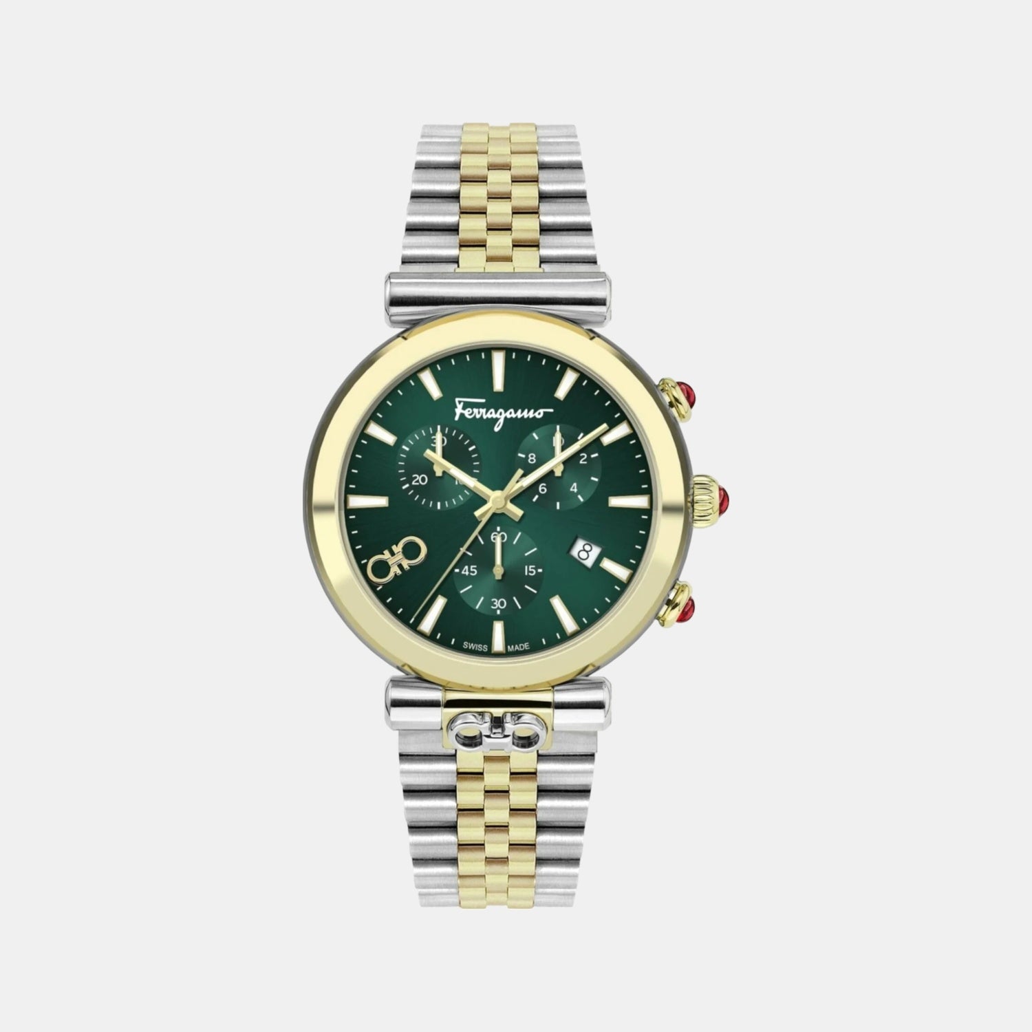 Unisex Quartz Green Dial Chronograph Stainless Steel Watch SFYB02424