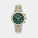 Unisex Quartz Green Dial Chronograph Stainless Steel Watch SFYB02424