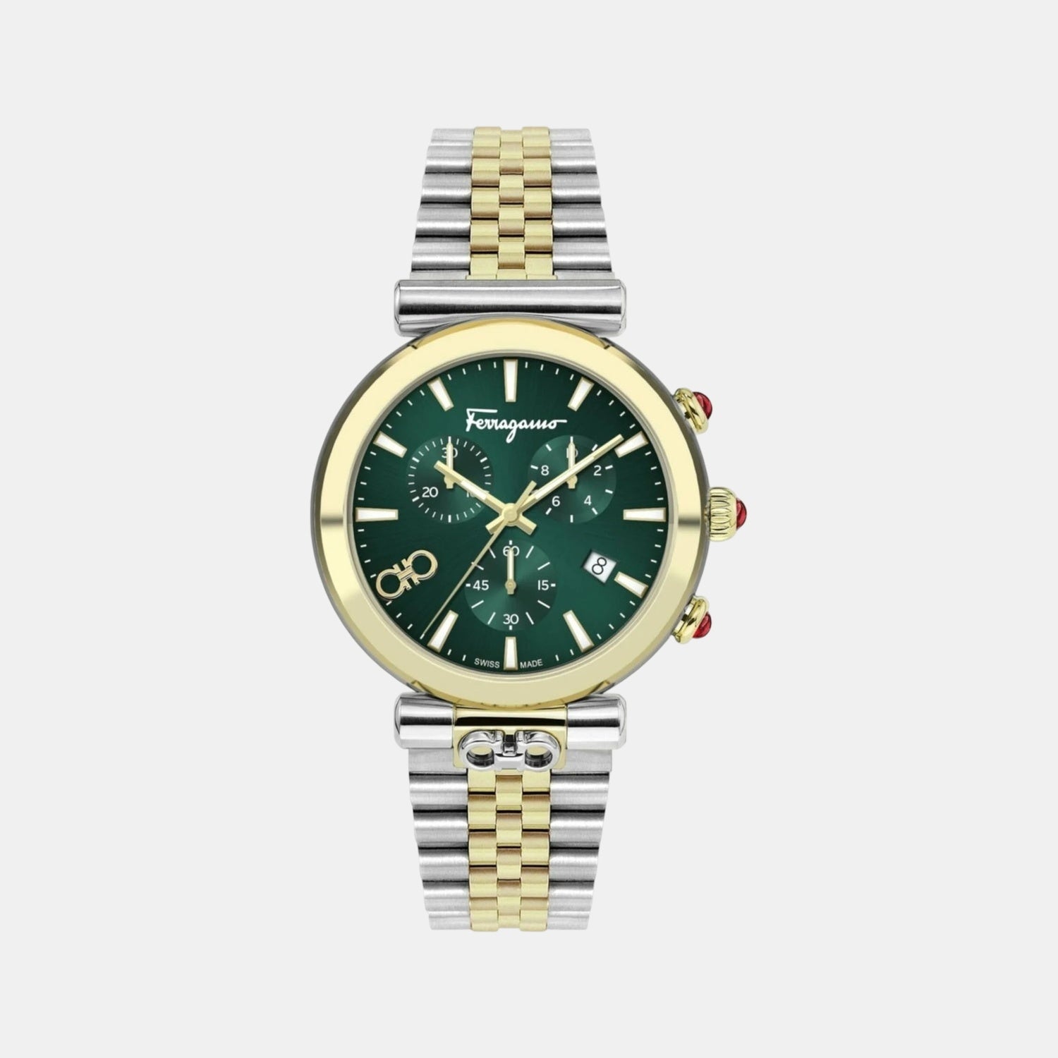 Unisex Quartz Green Dial Chronograph Stainless Steel Watch SFYB02424