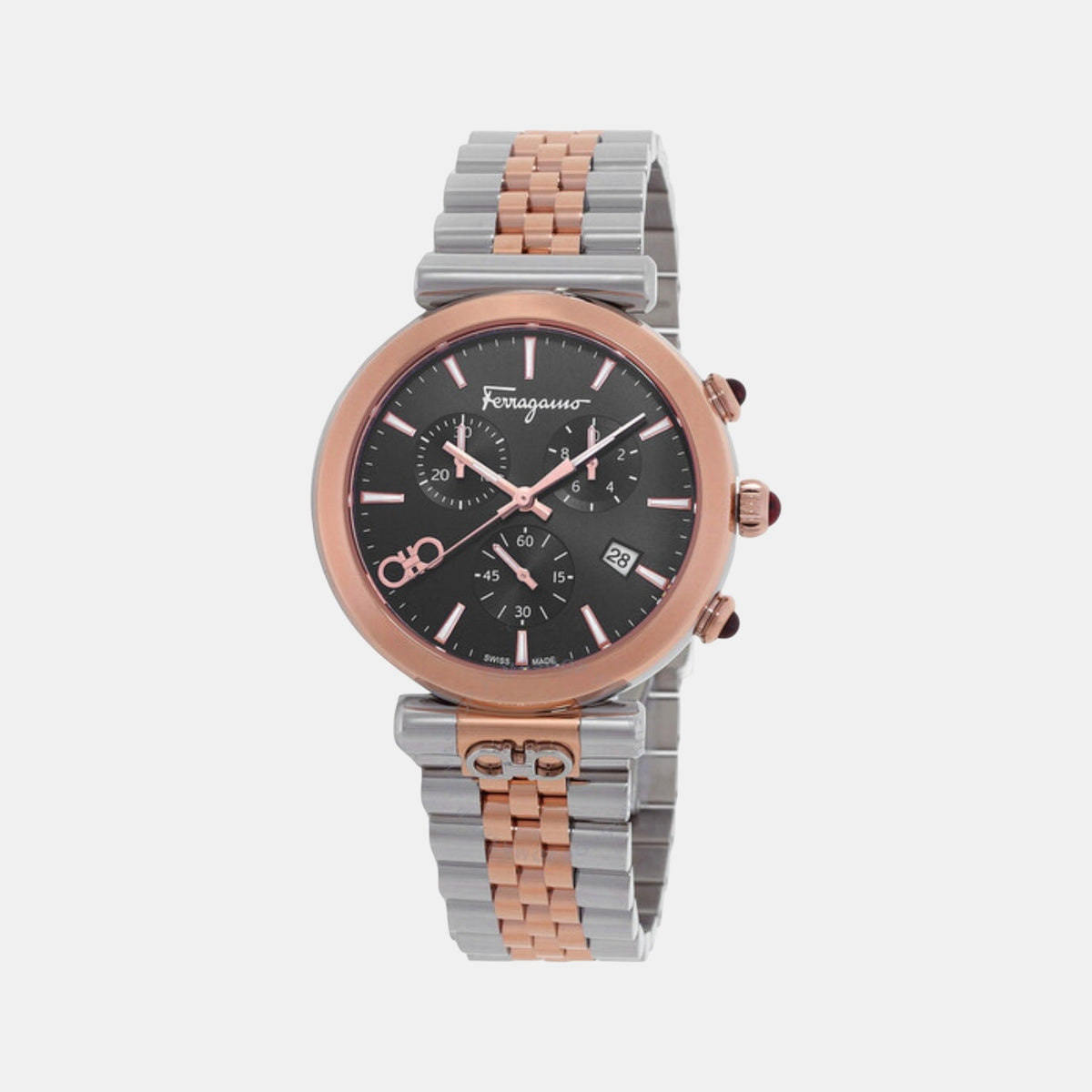 Unisex Quartz Black Dial Chronograph Stainless Steel Watch SFYB02524