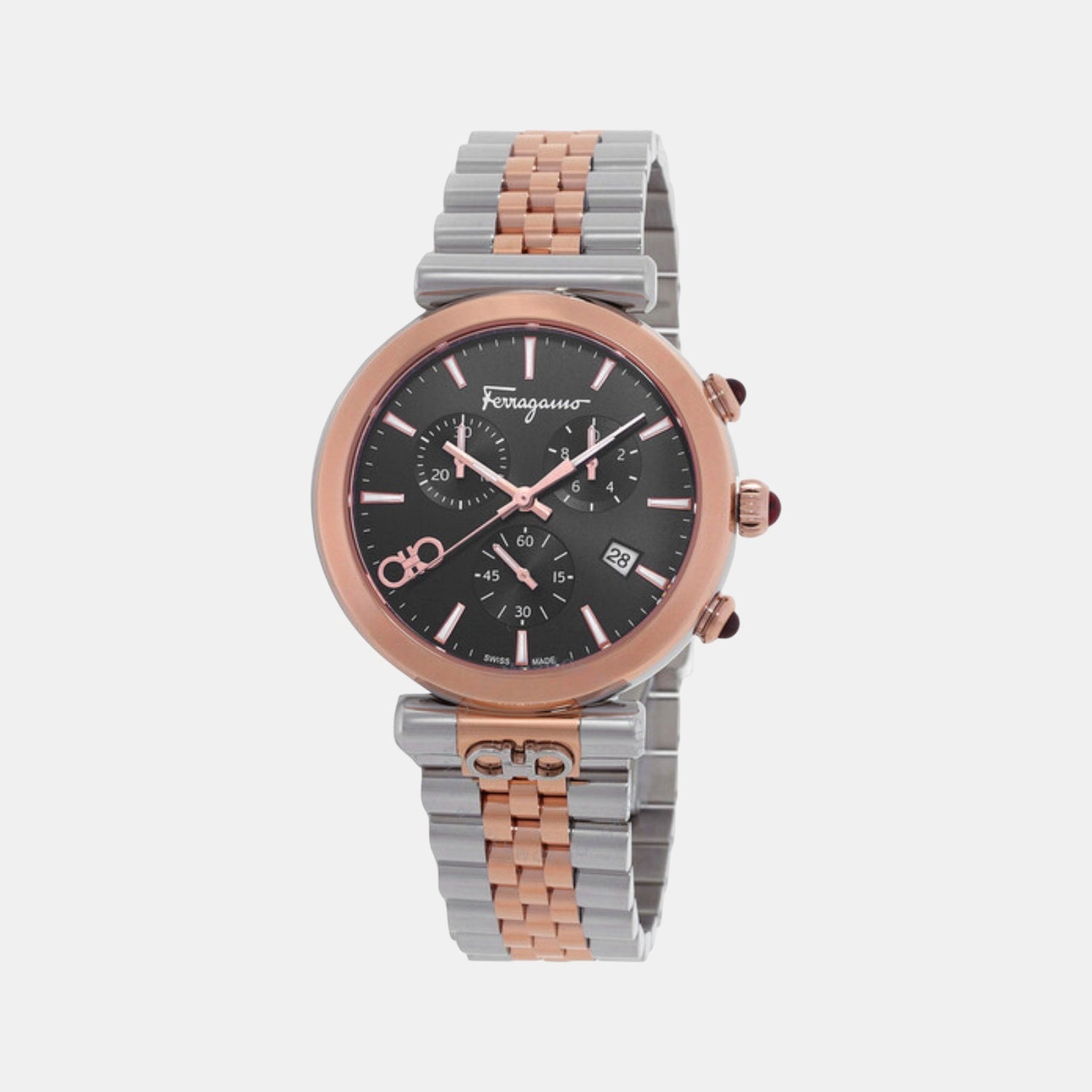 Unisex Quartz Black Dial Chronograph Stainless Steel Watch SFYB02524