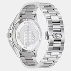 Men Quartz White Dial Chronograph Stainless Steel Watch SFYI00321