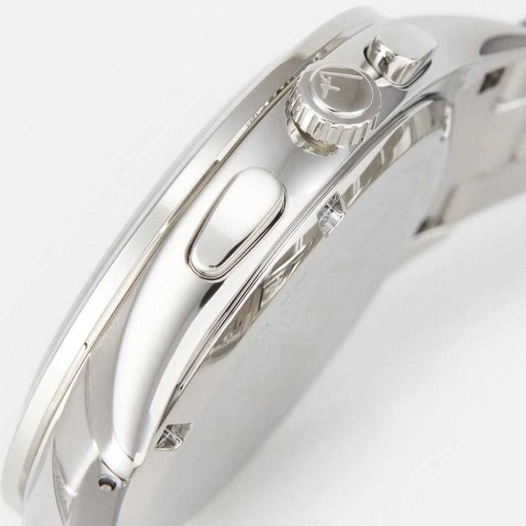 Men Quartz White Dial Chronograph Stainless Steel Watch SFYI00321