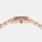 Women Quartz Burgundy Dial Analog Stainless Steel Watch SFYT00425