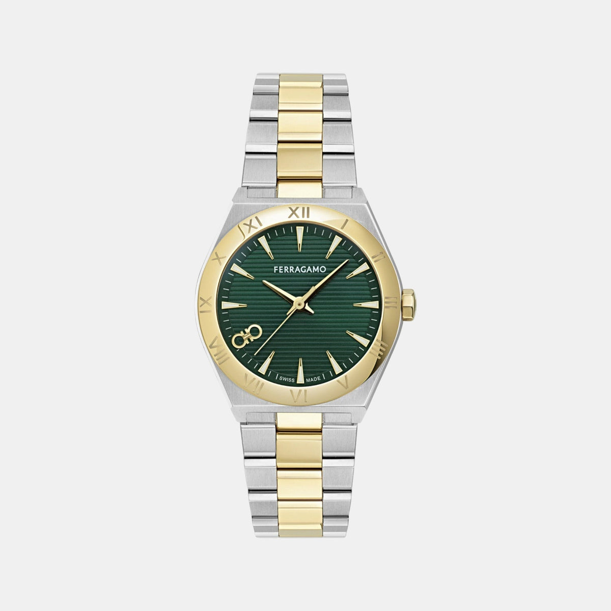 Women Quartz Green Dial Analog Stainless Steel Watch SFZB00324
