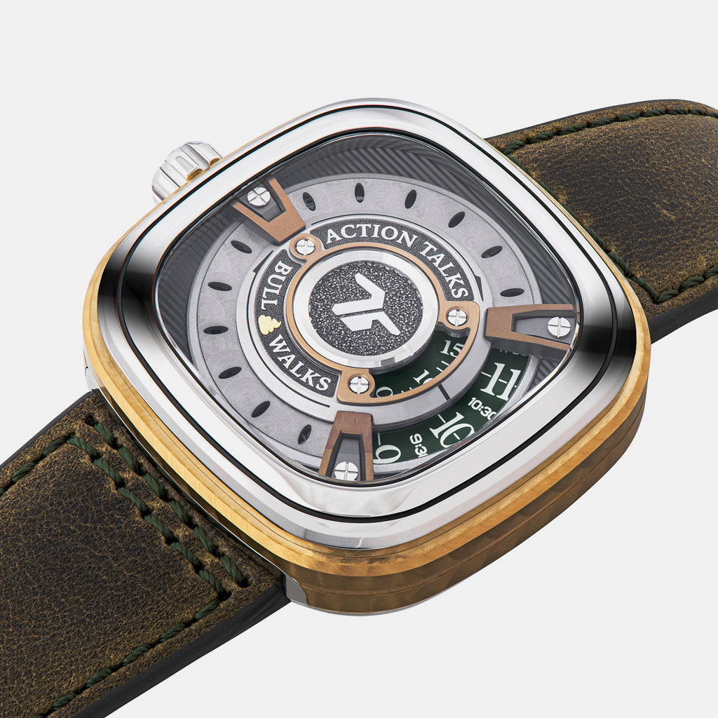 M Series Unisex Automatic Grey Dial Analog Leather Watch M2/05