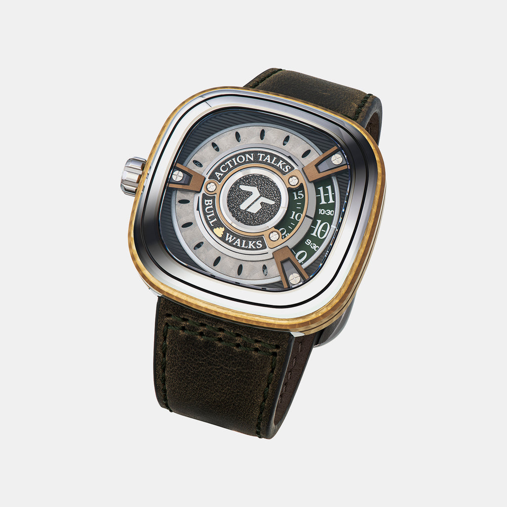 M Series Unisex Automatic Grey Dial Analog Leather Watch M2/05