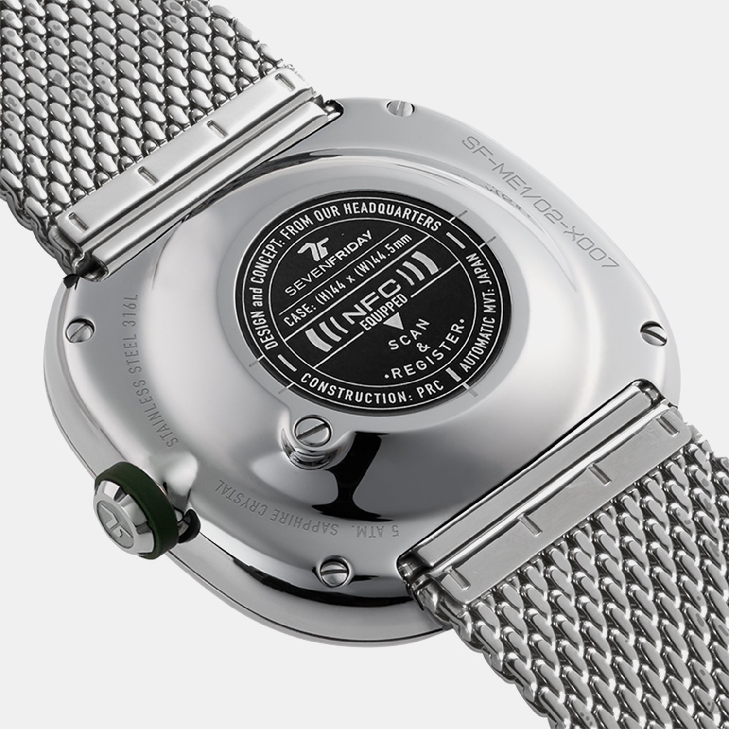 M Series Unisex Automatic Green Dial Analog Stainless Steel Watch ME1/02M