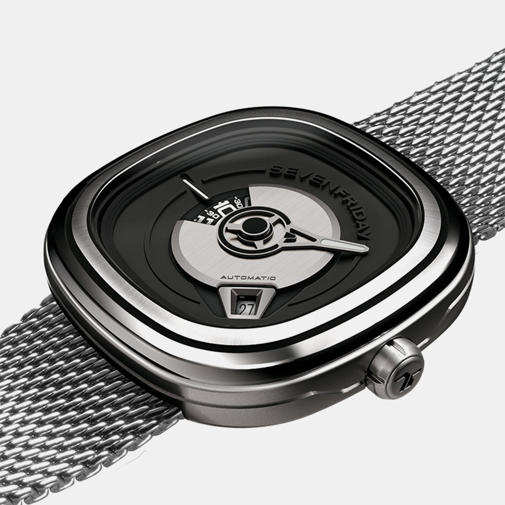 Pe Series Unisex Automatic Black Dial Analog Leather Watch PE1/01M