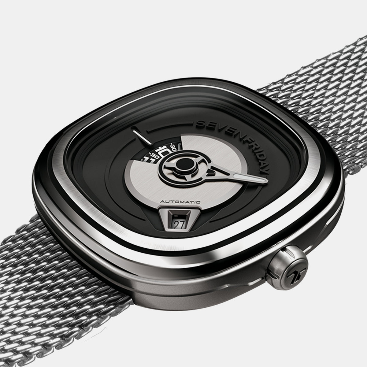 PE Series Unisex Automatic Black Dial Analog Mesh Watch PE1-01M